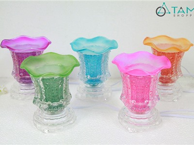  Đèn xông tinh dầu thủy tinh chiếc cúp [Tặng bóng đèn] DXTDD-C0130